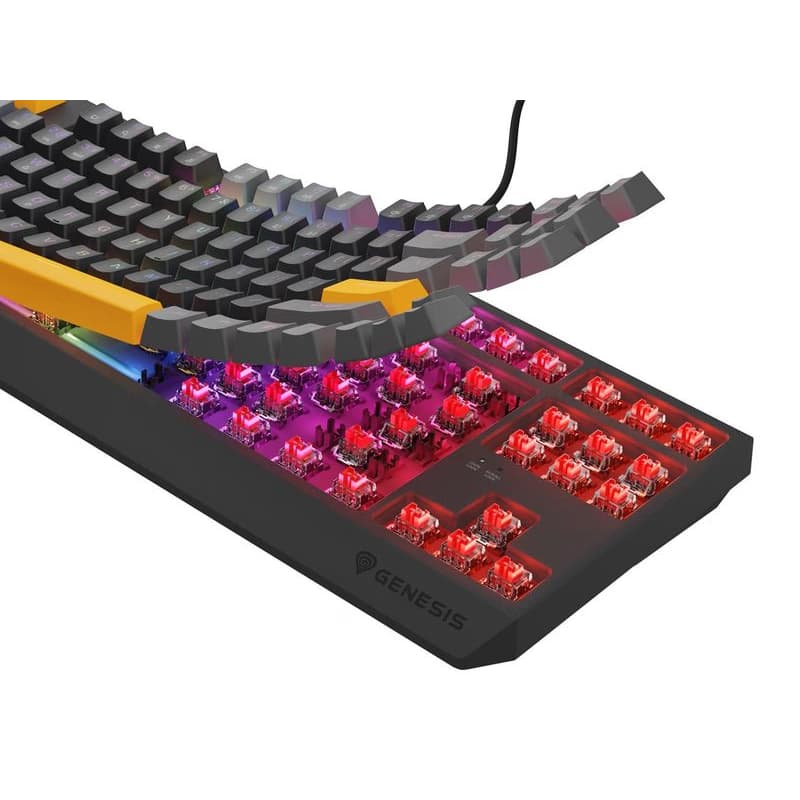 Genesis herná klávesnica THOR 230/TKL/RGB/Outemu Red/Drôtová USB/US layout/Anchor Positive Šedá 4