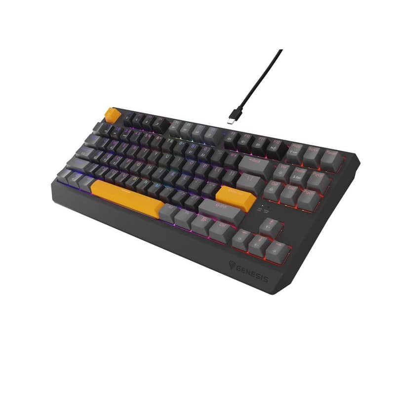 Genesis herná klávesnica THOR 230/TKL/RGB/Outemu Red/Drôtová USB/US layout/Anchor Positive Šedá 6