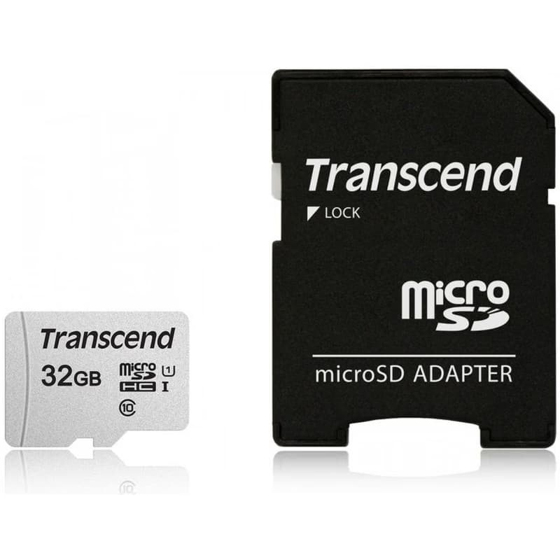TRANSCEND MicroSDHC karta 32GB 300S, UHS-I U1 + adaptér 5