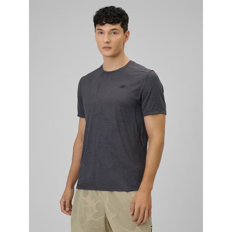 Pánske bežecké tričko s krátkym rukávom 4F TSHIRT FNK M1778-21A-BLACK ALLOVER 2