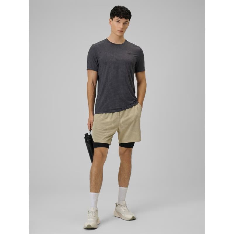 Pánske bežecké tričko s krátkym rukávom 4F TSHIRT FNK M1778-21A-BLACK ALLOVER 5