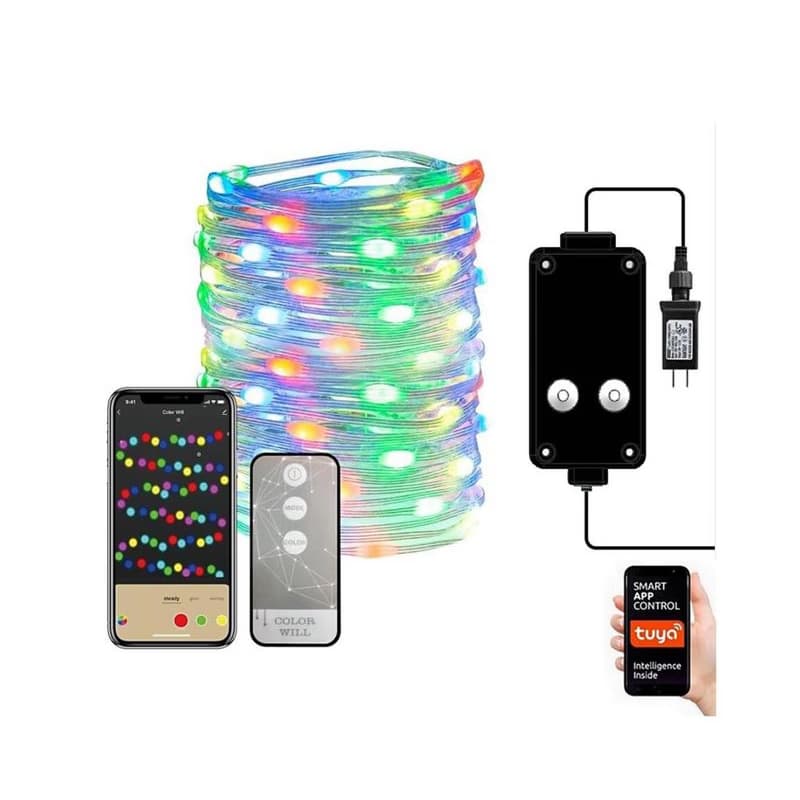 Svetelná reťaz NEO LITE Smart vianočné LED osvetlenie - reťaz 16m, RGB, WiFi, TUYA (07736L)