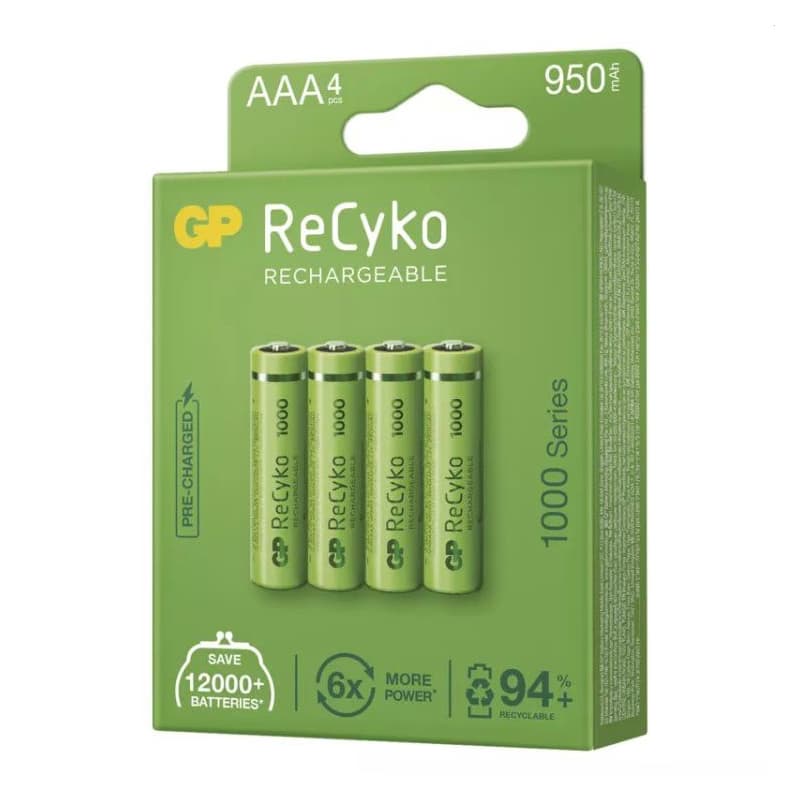 GP AAA ReCyko 950 mAh, nabíjací (HR03) 4 ks