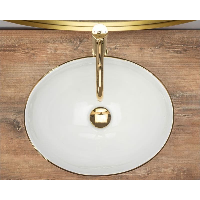 REA - Keramické umývadlo Sofia Gold Edge zlaté REA-U3287 4