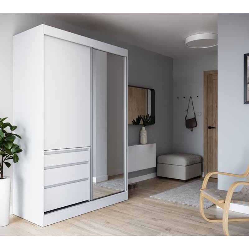 ArtAdrk Šatníková skriňa HAIDAR  | biela 140 cm 2