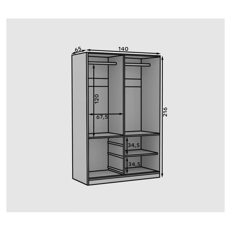 ArtAdrk Šatníková skriňa HAIDAR  | biela 140 cm 5