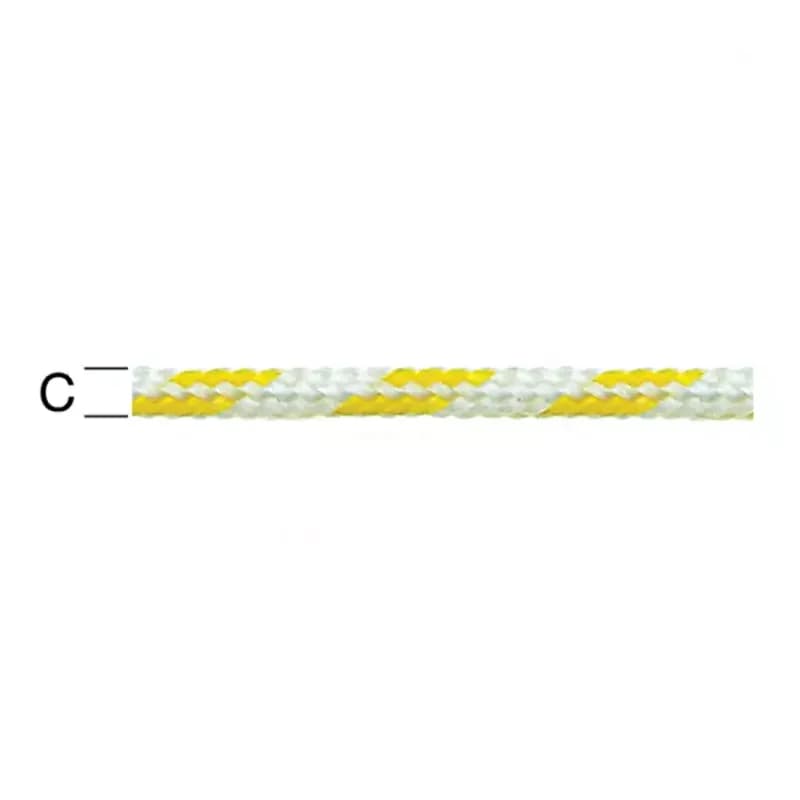 Polypropylén Lano s Vnútorným Jadrom Biela/Žltá – Priemer 3 mm - Tovar na Mieru 1