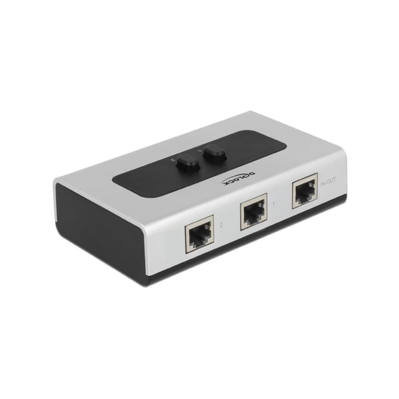 Delock Switch RJ45 10/100/1000 Mb/s 2 porty manuálne - obojsmerný