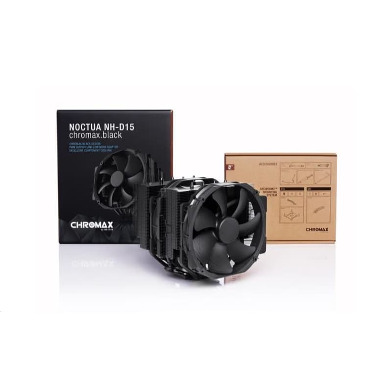 NOCTUA Chladič CPU NH-D15 chromax.black, 2x 140mm, LGA1851, AM5, čierna 3