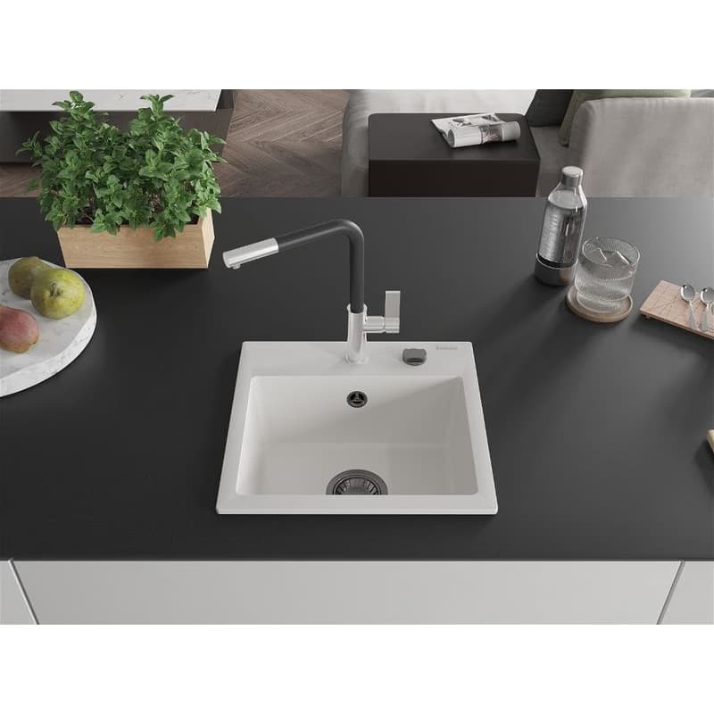 MEXEN/S MEXEN/S - Milo granitový drez 1-miska vrátane batérie Flora, biela 6505-20-670401-07-B 3