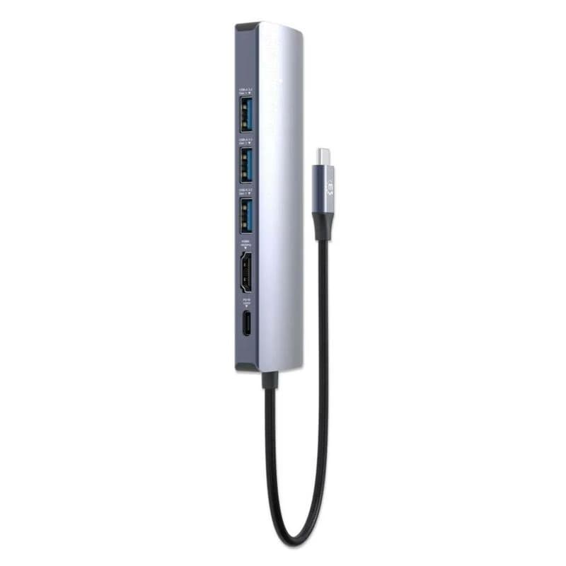 MANHATTAN Dokovacia stanica USB-C 6v1, 1xHDMI, 1xUSB-C, 3xUSB, 1xRJ45, sivá 4