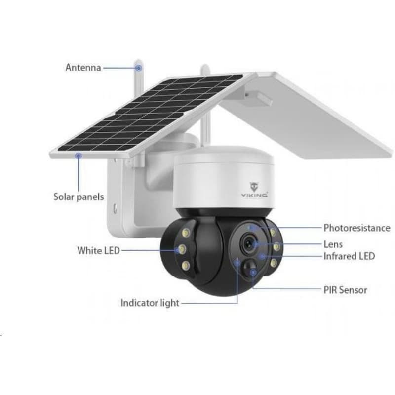 Viking solárna outdoorová HD kamera HDs02 4G, biela 5