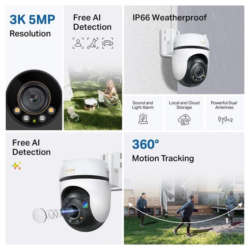 TP-Link Tapo C530WS vonkajšia-outdoor kamera (5MP, 3K 1620p, WiFi, IR 30m, microSD card) 5