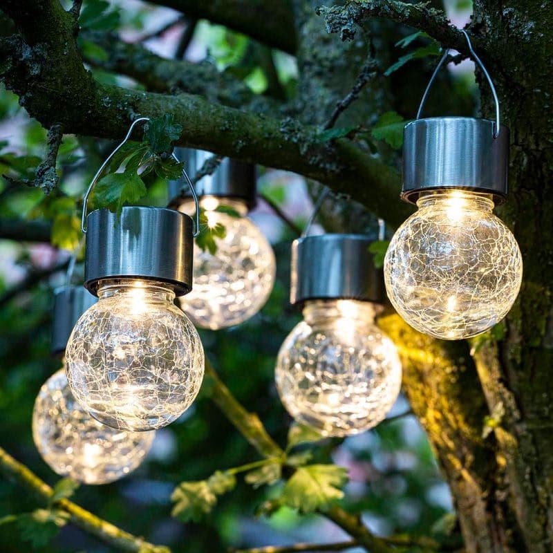 Solárna LED závesná guľa Crackle, 5 kusov 1