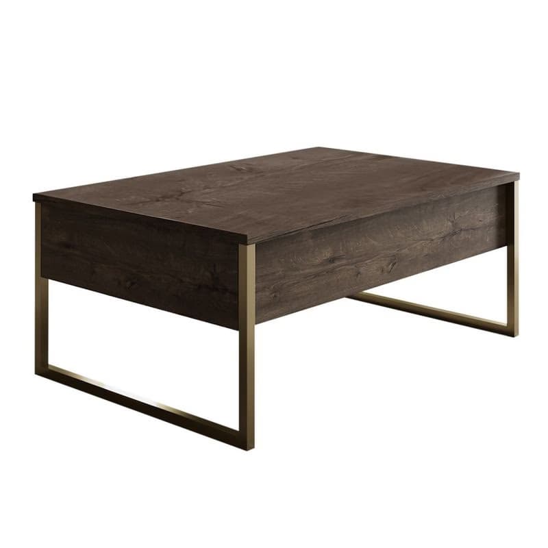 Living Room Furniture Set Luxe Set - Walnut, Gold 5