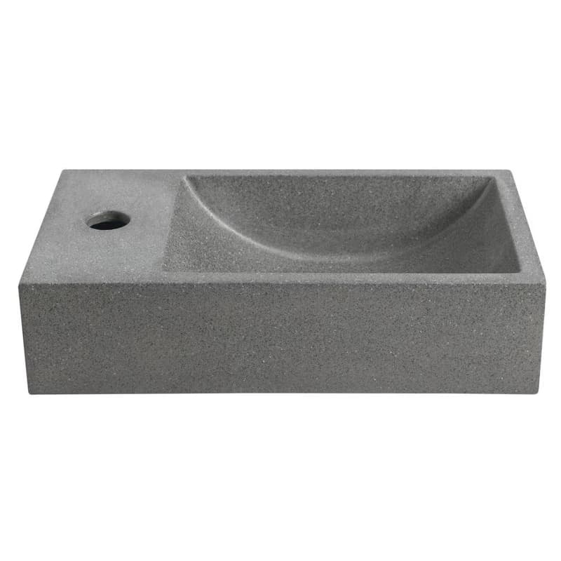 SAPHO - CREST L betónové umývadlo vrátane výpuste, 40x22cm, čierny granit AR403 6