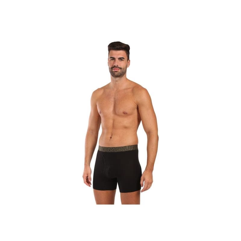 Pánske boxerky UNDER ARMOUR 3 PACK-UA PERFORMANCE COTTON - SOLID 6 inch-BLK 5