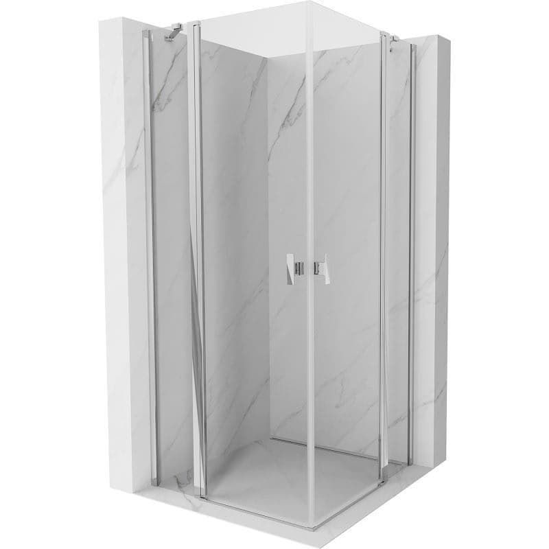 MEXEN/S - Mist Duo sprchovací kút dvere krídlové 80 x 80, transparent, chróm 8A4-080-080-01-00