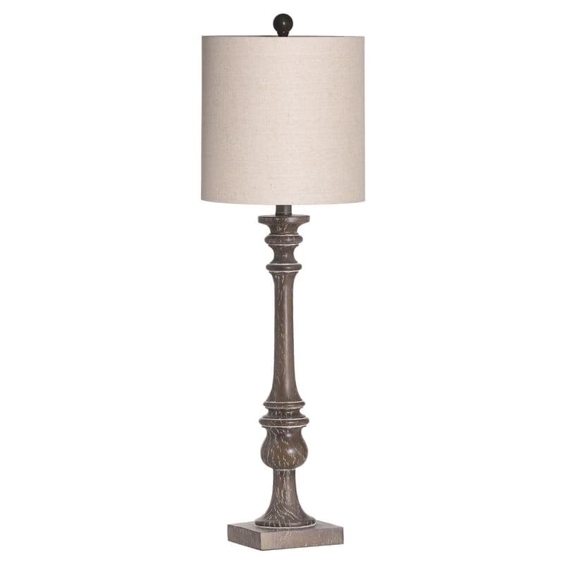 Estila Vintage vysoká stolná lampa Pedrido zo živice s ľanovým tienidlom 82cm 1