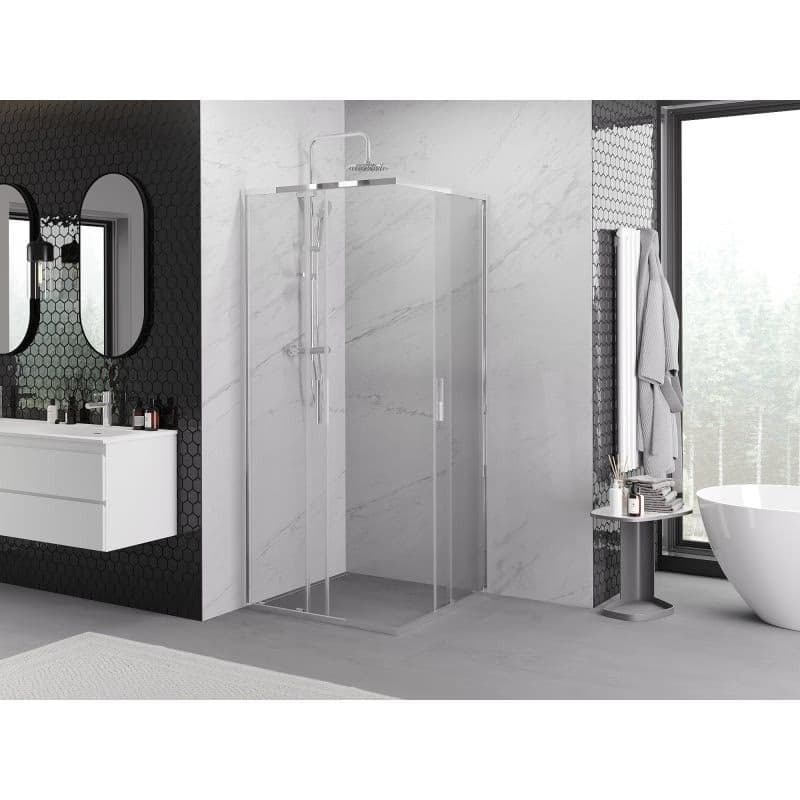 MEXEN/S - Exo štvorcový posuvný sprchovací kút 70 x 70, transparent, chróm 8111-070-070-01-00 3