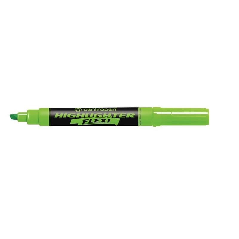Zvýrazňovač Centropen 8542 Highlighter Flexi zelený klinový hrot 1-5mm 1