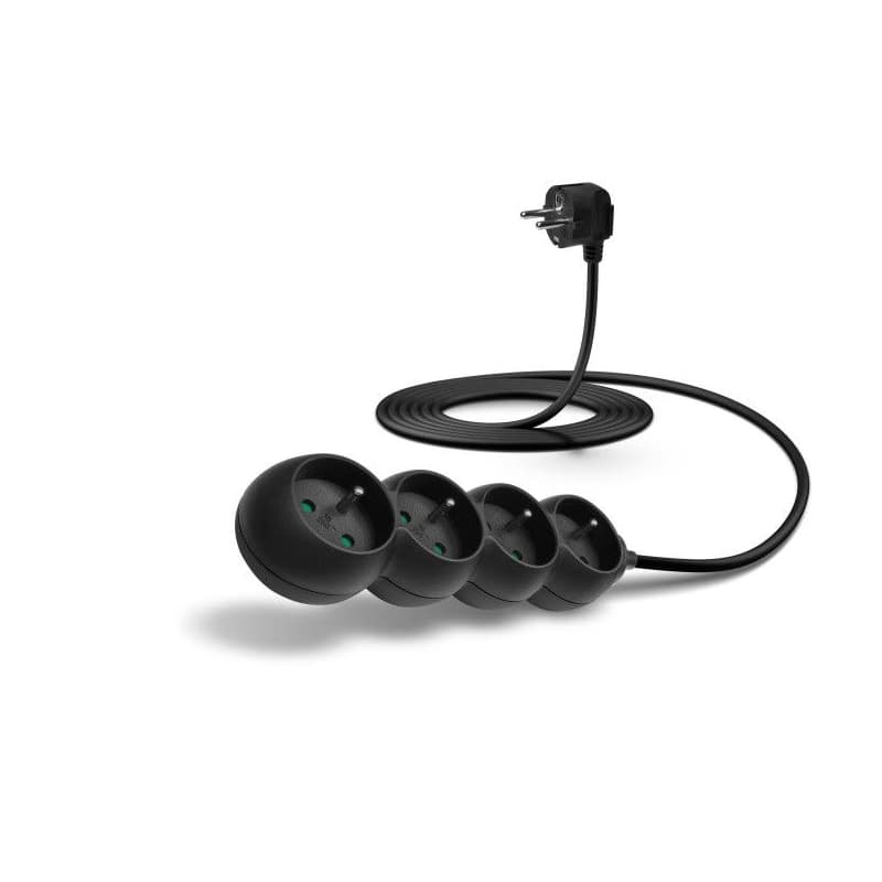 CONNECT IT predlžovací kábel 230 V, 4 zásuvky, 3 m, bez vypínača (čierny) 1