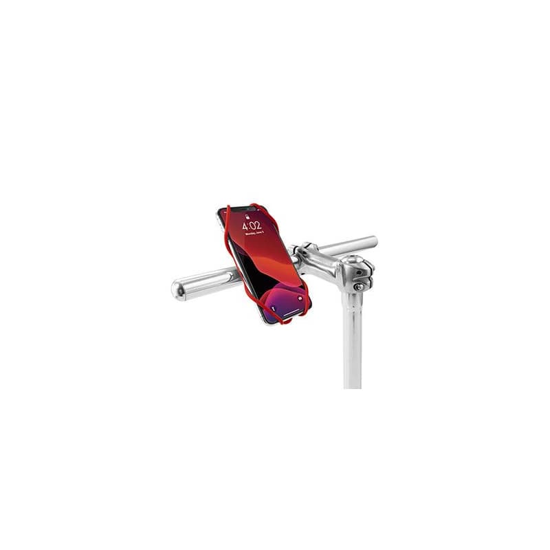 Držiak mobilu Bone Bike Tie 3, na bicykel, nastaviteľná veľkosť, červený, 4.7-7.2", silikón, na pripevnenie na riadidlá, červená
