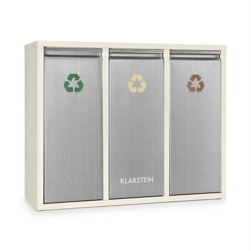 Klarstein Ordnungshütter 3, 45 l, krémovo-béžová, box na triedený odpad, 3 x 15 l 1