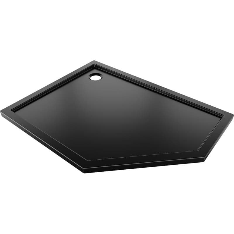 MEXEN - Flow päťboká sprchová vanička slim ľavá 90 x 80, čierna mat 46P708090L 1