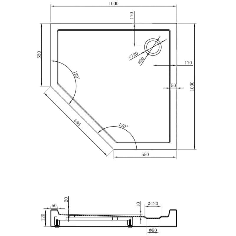 Mexen Flow 100 x 100 cm 46P701010H 6