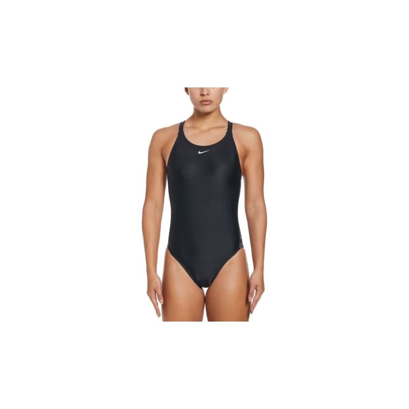 Dámske plavecké jednodielne plavky NIKE SWIM LOGO TAPE FASTBACK OP BLAC-BLACK
