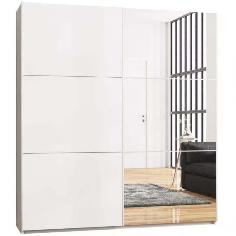 Skriňa Vigo 200 cm biely/zrkadlo 1