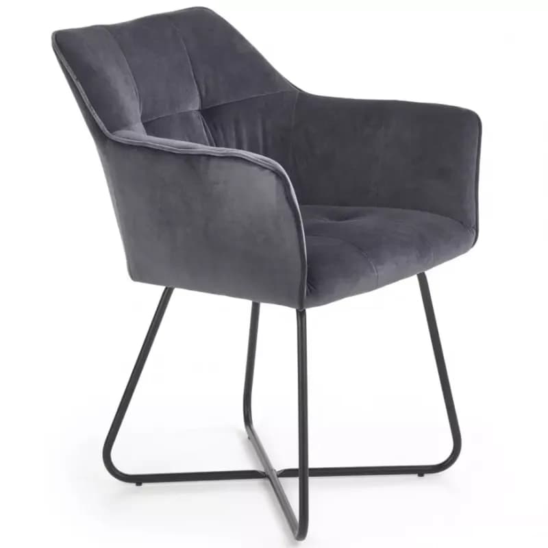 Stolička K377 Velvet/Kov Šedá 1