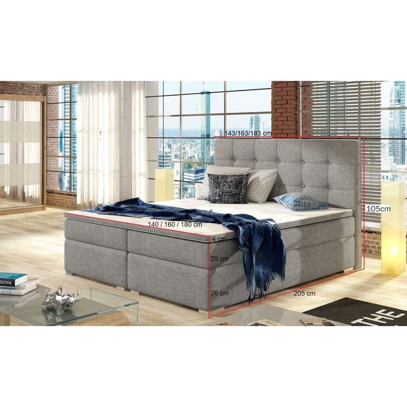 ArtElta Manželská posteľ INEZ Boxspring | 180 x 200 cm Farba: Sawana 21 4