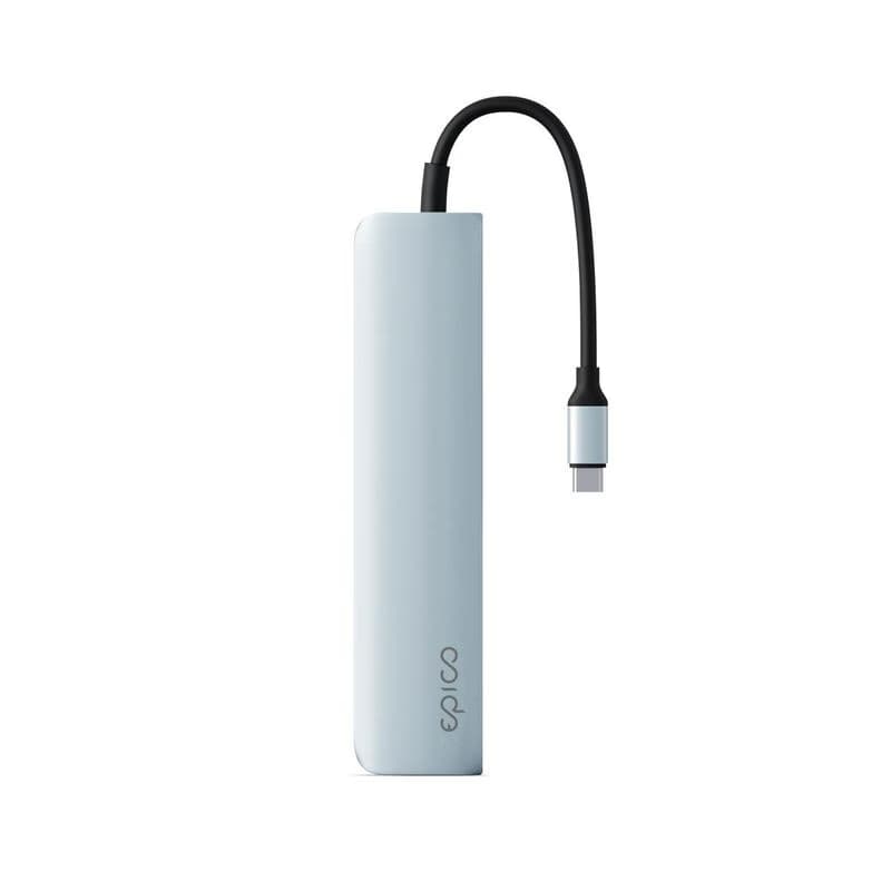 Epico 6v1 hliníkový USB-C 8K húb - modrá 2