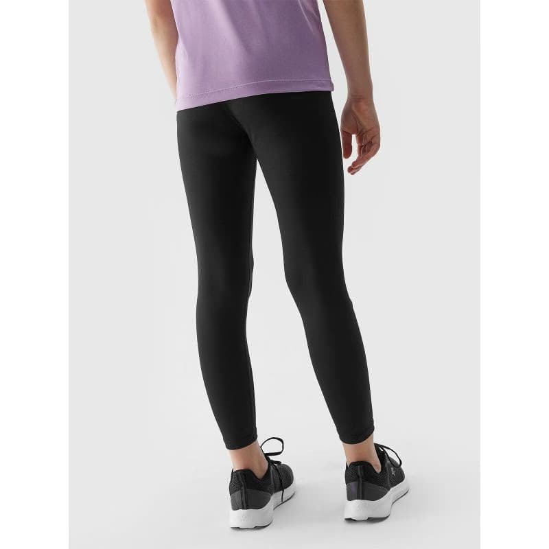 Dievčenské legíny 4F JUNIOR TIGHTS FNK-4FJWSS24TFTIF223-20S-DEEP BLACK 4