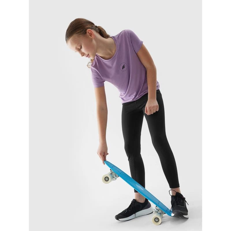 Dievčenské legíny 4F JUNIOR TIGHTS FNK-4FJWSS24TFTIF223-20S-DEEP BLACK 6