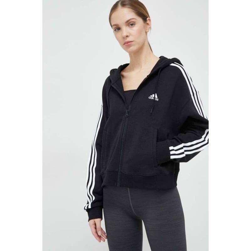 Dámska mikina so zipsom ADIDAS W 3S FT FZ S HD-IC8781-Black 2