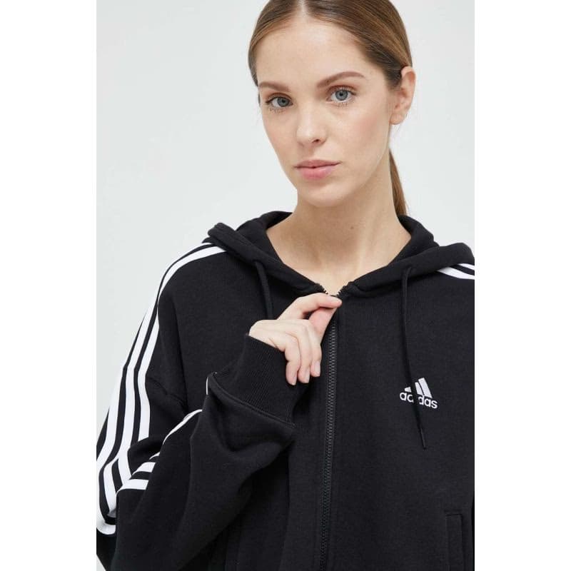 Dámska mikina so zipsom ADIDAS W 3S FT FZ S HD-IC8781-Black 4