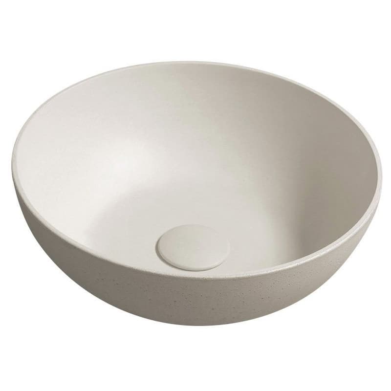 SAPHO - FORMIGO betónové umývadlo na dosku, priemer 39cm, piesková mat FG314