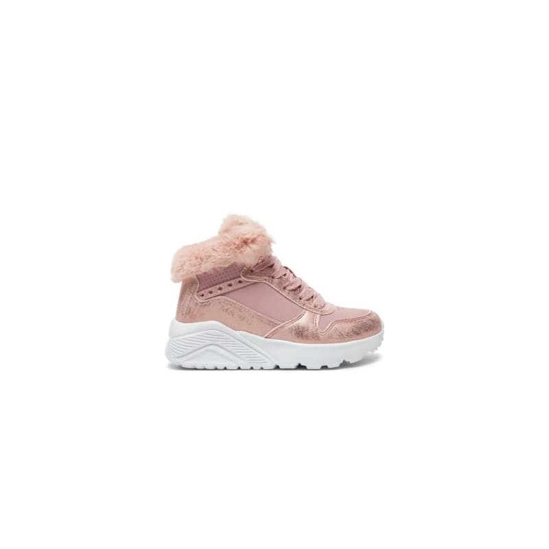 Dievčenské členkové zimné topánky SKECHERS Uno Lite Comfurt Collar mauve