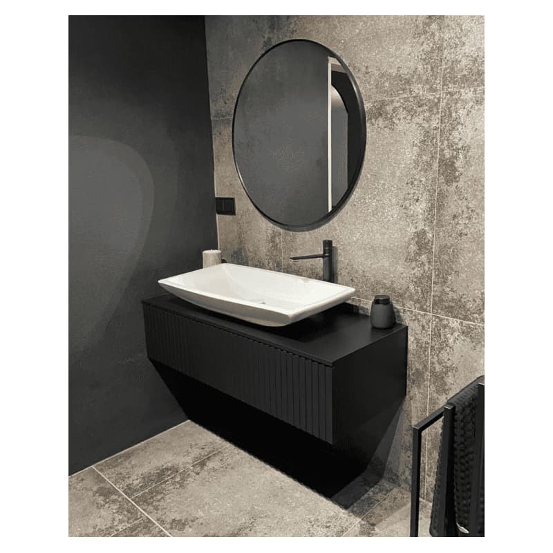 Elvisia Skrinka pod umývadlo s doskou LORE Black | 120 cm 6