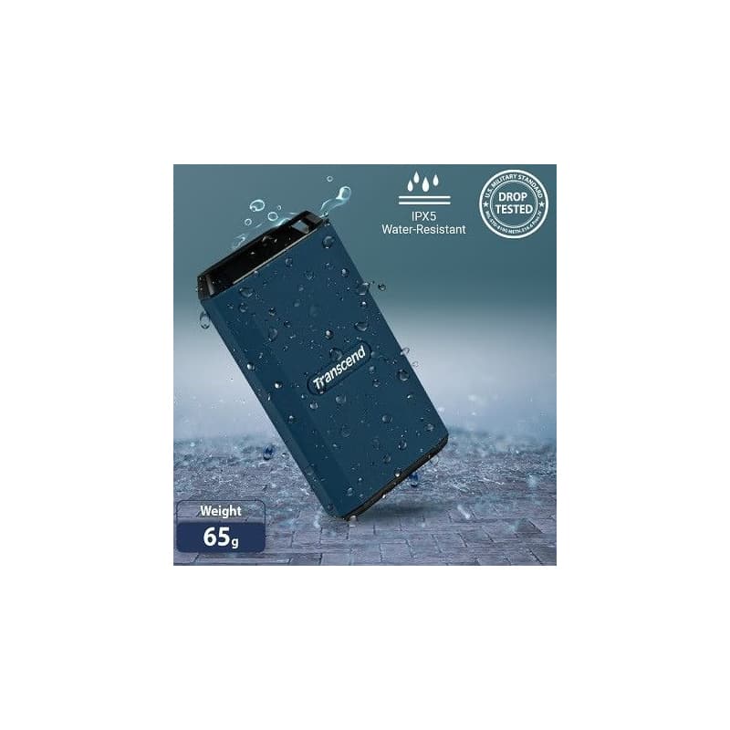 Transcend ESD410C 4TB, USB 20Gbps Type C, Externý odolný SSD disk (3D NAND flash), 2000MB/R, 2000MB/W, modrý 2