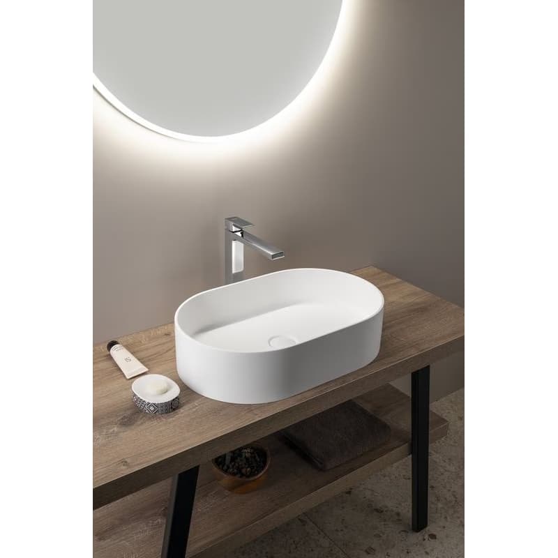 SAPHO - THIN umývadlo na dosku Rockstone, 55x35cm, biela mat WN205 3