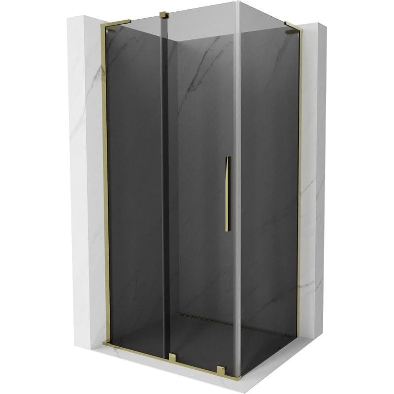 MEXEN/S - Velar L sprchovací kút, posuvné dvere 100 x 80, grafit, zlato 871-100-080-43-50 1