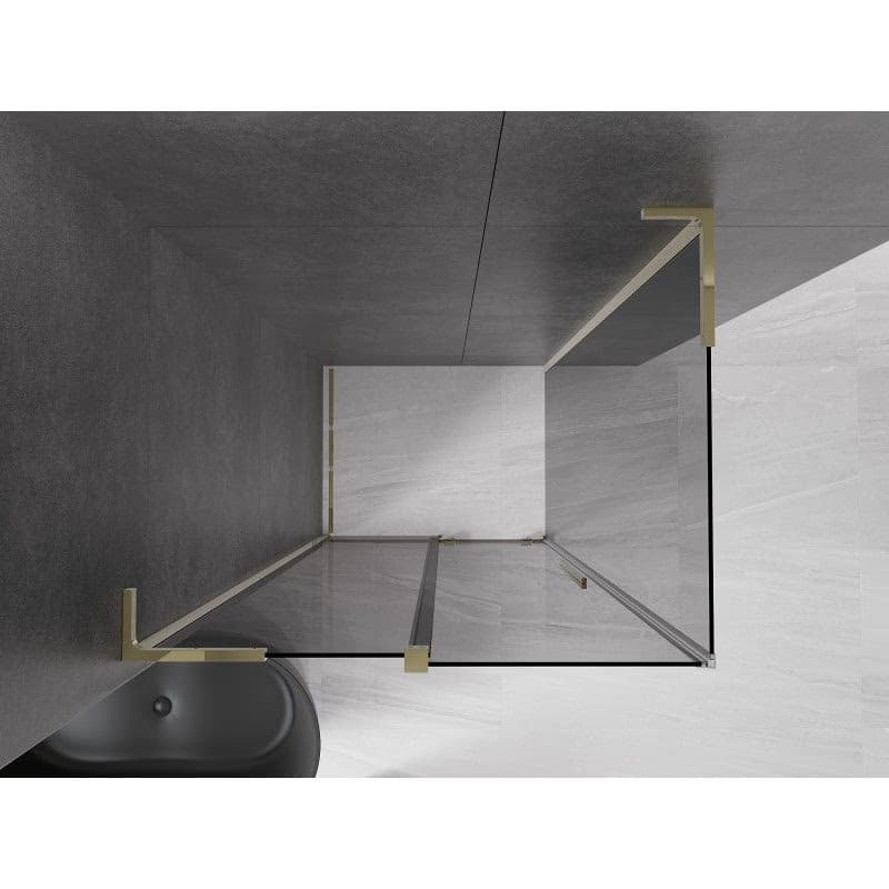 MEXEN/S - Velar L sprchovací kút, posuvné dvere 100 x 80, grafit, zlato 871-100-080-43-50 3