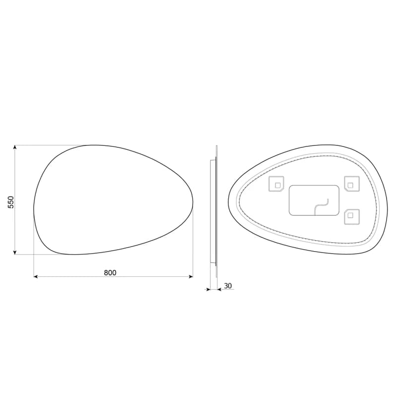 SAPHO - STEN LED podsvietené zrkadlo 80x55cm NA280 2