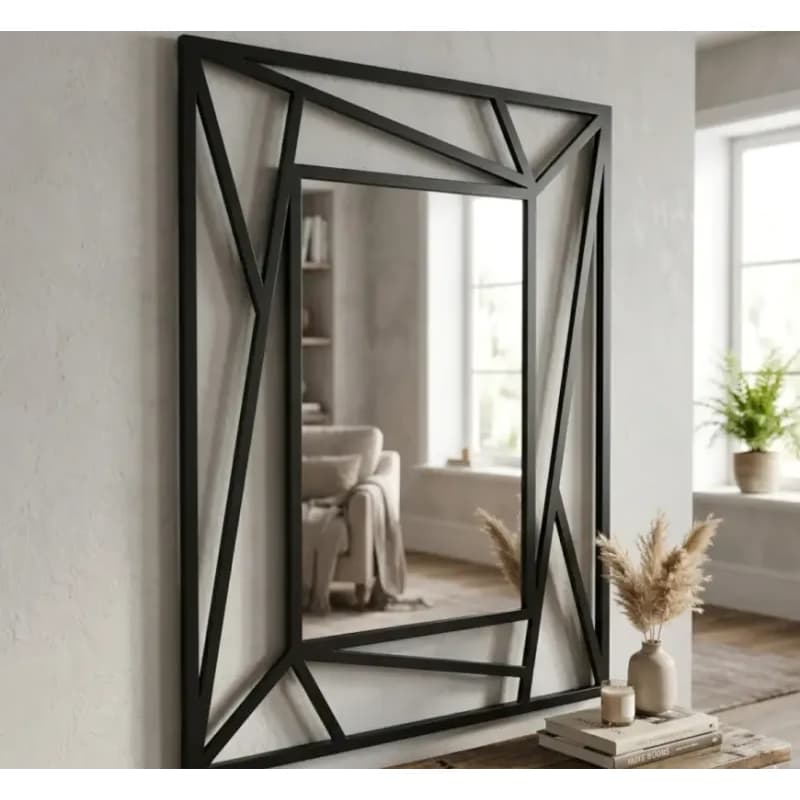 Dekoratívne zrkadlo 69cm x 95cm čierne 1