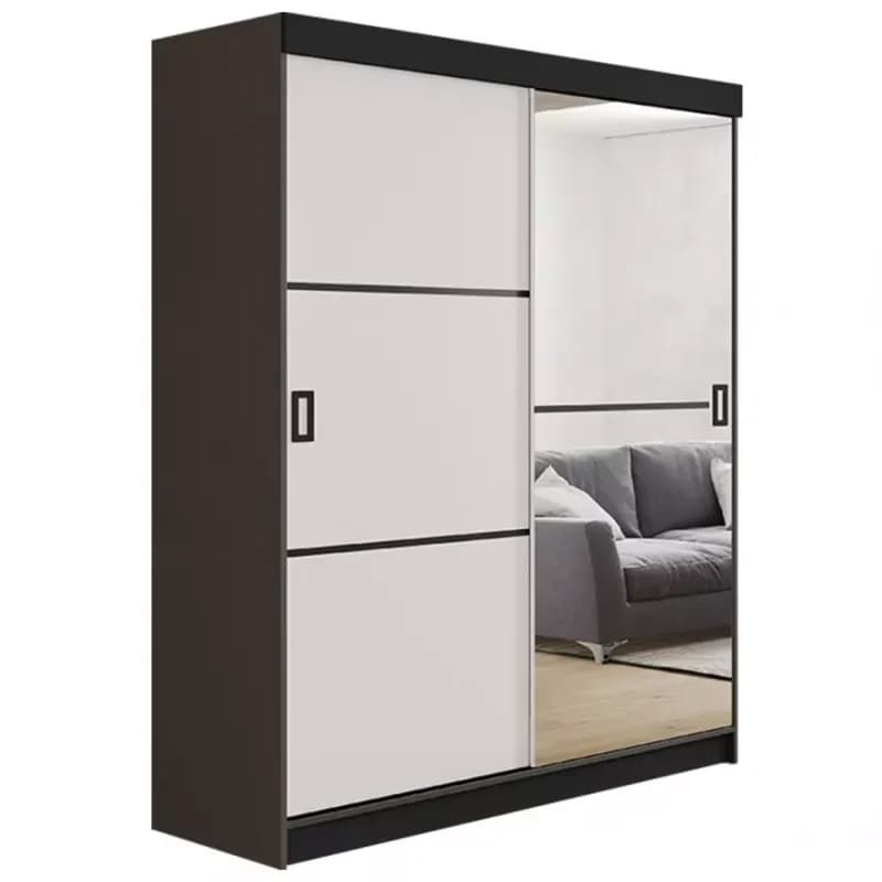 Skriňa Retro 138 2L grafit/ Dvierka biely 1