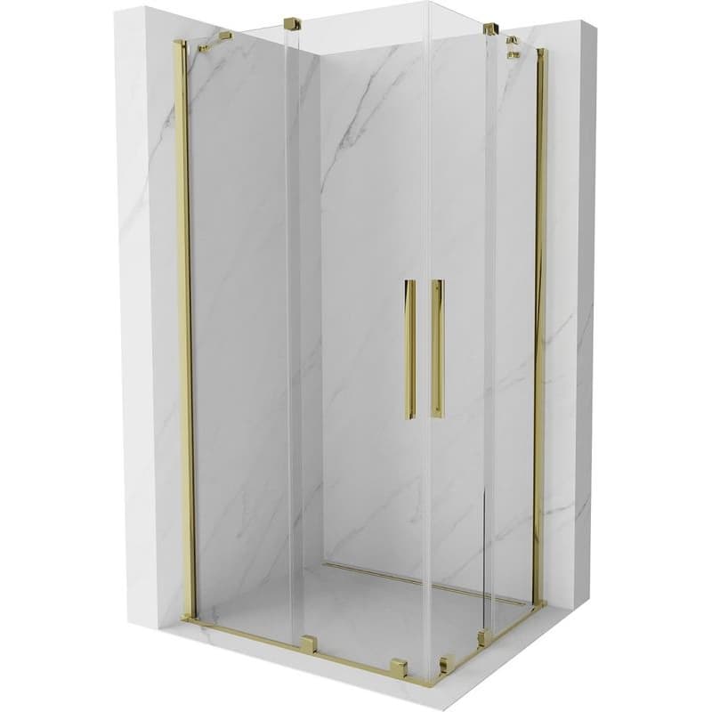 MEXEN/S - Velar Duo štvorcový sprchovací kút 90 x 80, transparent, zlatá 871-090-080-02-50 1